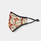 Tropical African Leaf Pattern Red and Beige Premium Face Mask (Left)