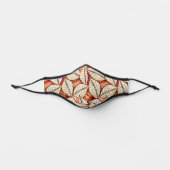 Tropical African Leaf Pattern Red and Beige Premium Face Mask (Front)