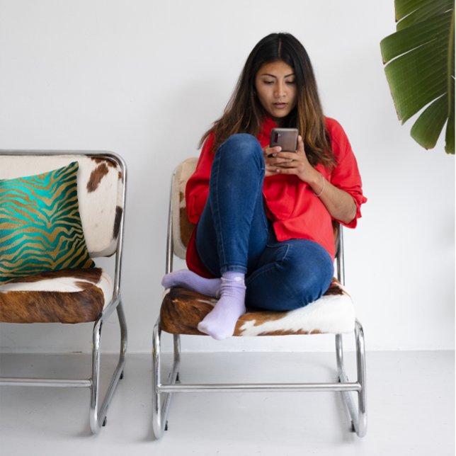 Tropical African Teal Gold Glam Zebra Animal Skin Throw Pillow (Tropical African Teal Gold Glam Zebra Animal Skin Throw Pillow)