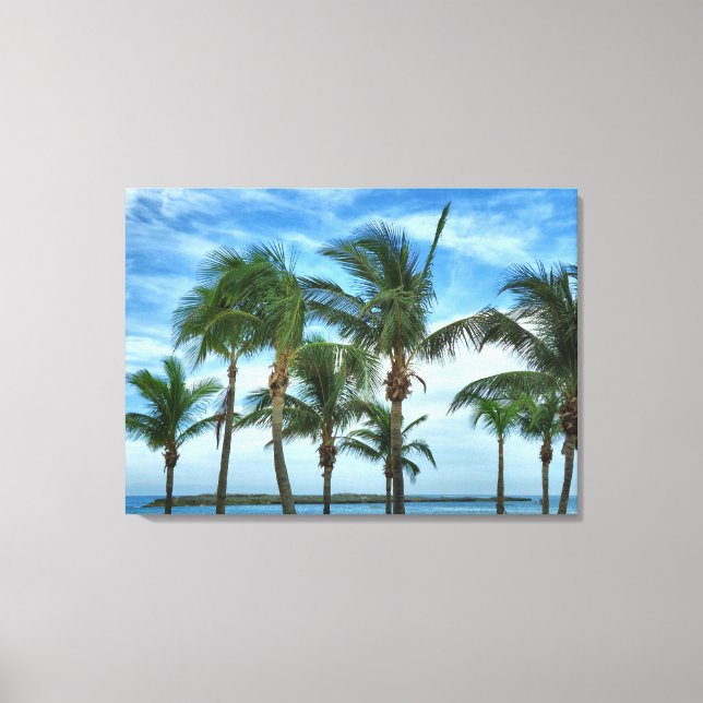 Tropical Afternoon with Palms Canvas Print (Front)