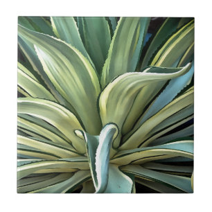 Tropical Agave Realism Art Tile