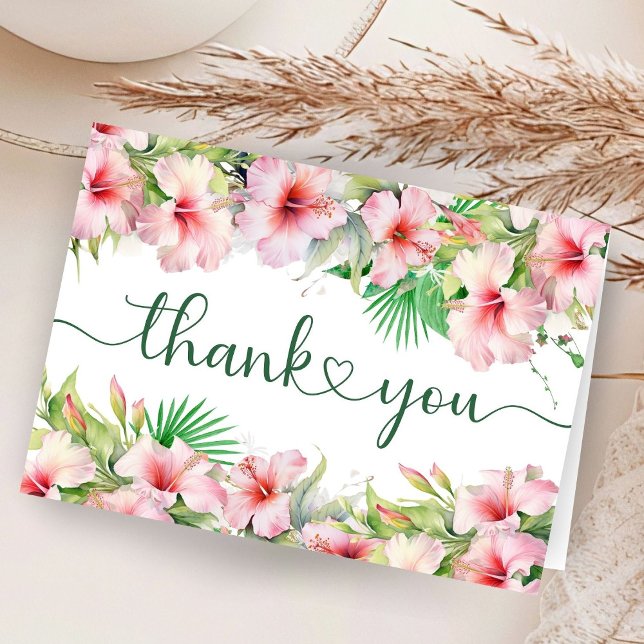 Tropical Aloha Baby Shower Folded Thank You Card (Creator Uploaded)