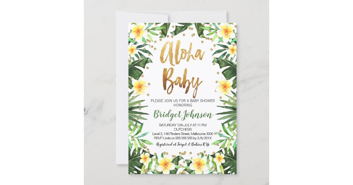 Tropical Aloha BabY Shower Invitation Zazzle