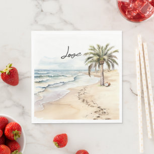 Tropical Aloha Beach Coconuts Palm Tree Napkins