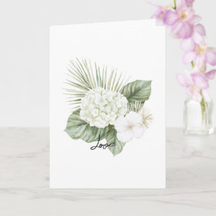 Tropical Aloha Beach Hydrangea Floral Wedding Card