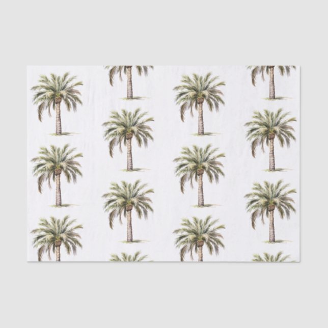 Tropical Aloha Beach Palm Trees Wedding Tissue Paper (Front)
