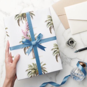 Tropical Aloha Beach Palm Trees Wedding Wrapping Paper