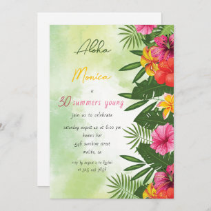 Tropical Aloha Birthday Invitation