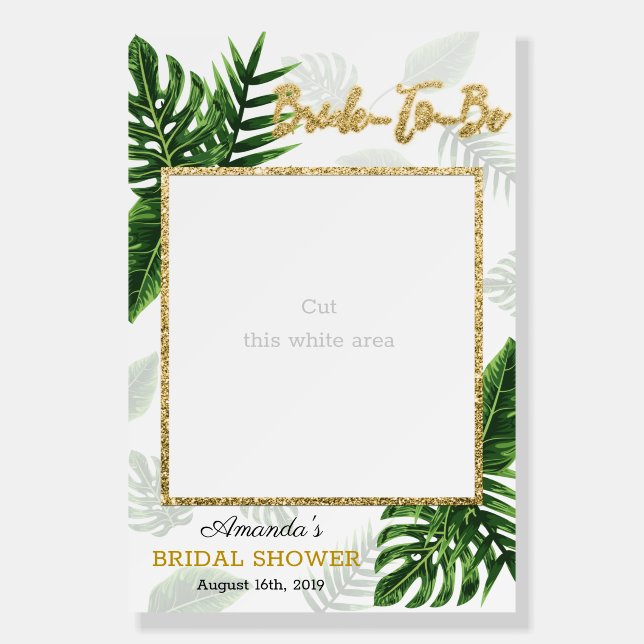 Tropical Aloha Bridal Shower Photo Prop Frame Foam Board (Front)