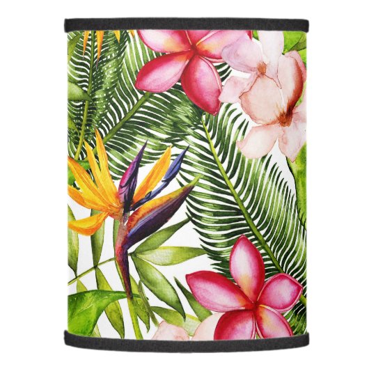 Tropical Aloha  Exotic Jungle Flowers Lamp Shade (Left)
