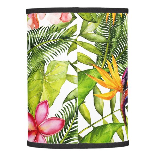 Tropical Aloha  Exotic Jungle Flowers Lamp Shade (Back)