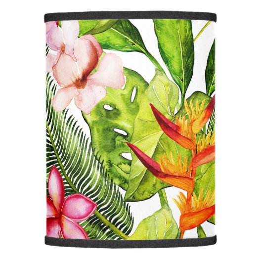 Tropical Aloha Exotic Jungle Flowers Lamp Shade (Front)