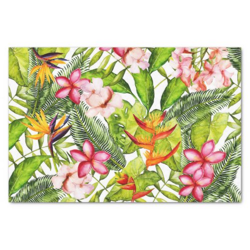 Tropical Aloha  Exotic Jungle Flowers Tissue Paper