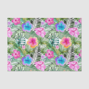 Tropical Aloha  Exotic Jungle Flowers Tissue Paper
