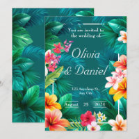 Tropical Aloha Floral Greenery Wedding