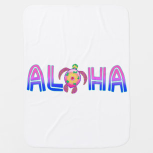 Tropical Aloha Hawaiian Sea Turtle Baby Blanket