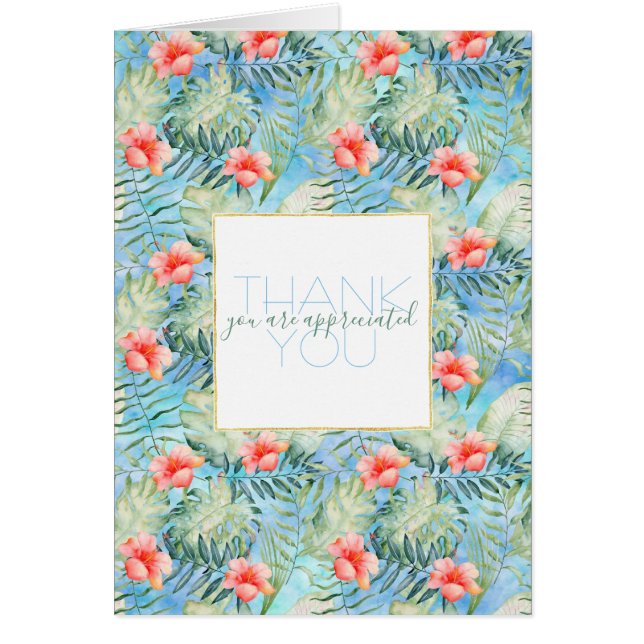 Tropical Aloha Hibiscus Floral Cards (Front)