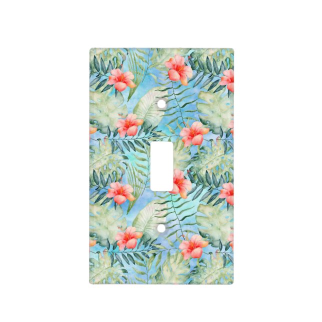 Tropical Aloha Hibiscus Floral Light Switch Cover (Front)