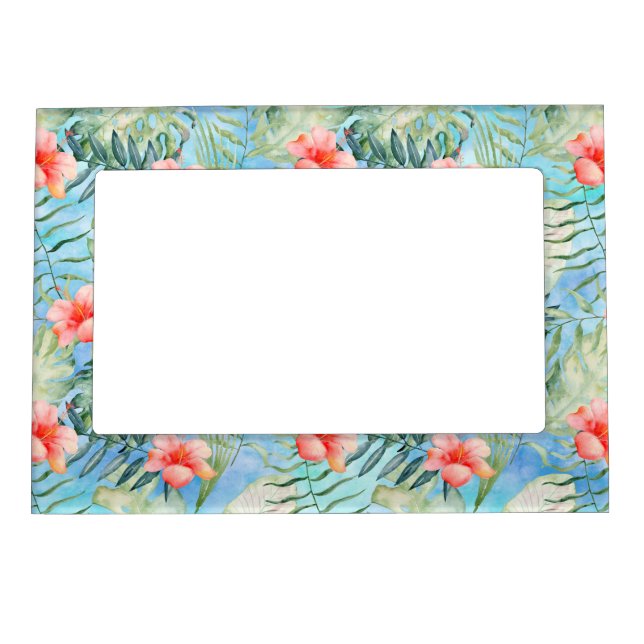 Tropical Aloha Hibiscus Floral Magnetic Frame (Front)