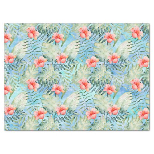 Tropical Aloha Hibiscus Floral Tissue Paper