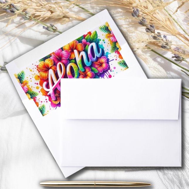 Tropical Aloha Luau Birthday  Envelope Liner (Creator Uploaded)