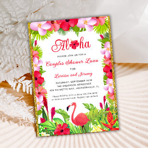 Tropical Aloha Luau Couples Wedding Shower Invitation