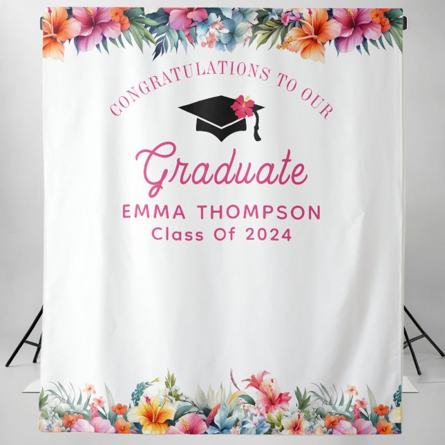 Tropical Aloha Luau Graduation 2024 Backdrop (Creator Uploaded)