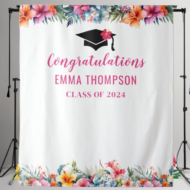 Tropical Aloha Luau Graduation 2024 Backdrop (Creator Uploaded)