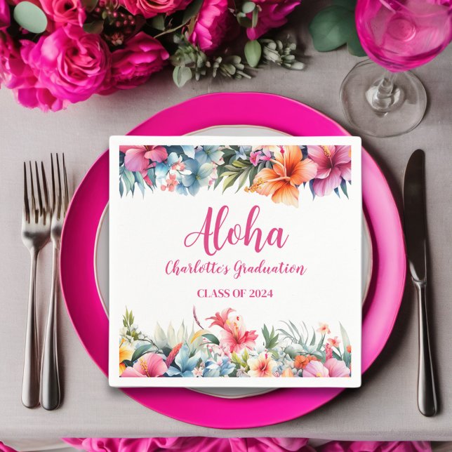 Tropical Aloha Luau Graduation 2024 Napkins (Creator Uploaded)