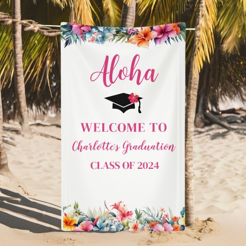 Tropical Aloha Luau Graduation 2024 Welcome Banner