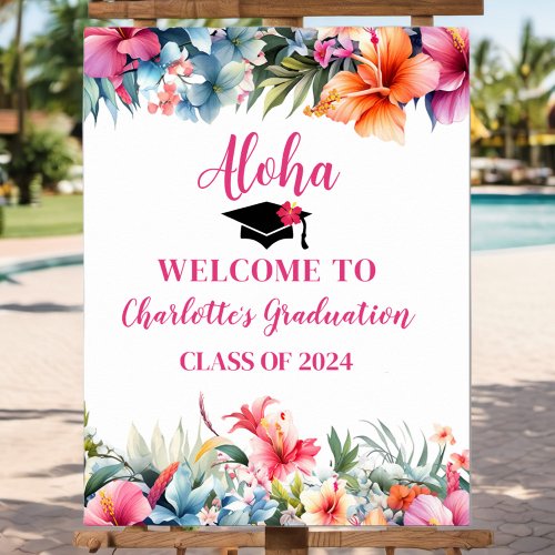 Tropical Aloha Luau Graduation 2024 Welcome Poster