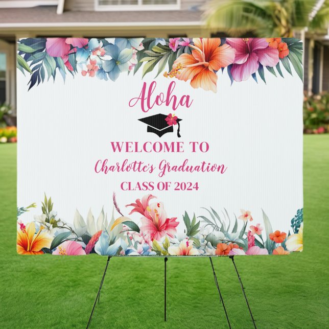 Tropical Aloha Luau Graduation 2024 Welcome Sign (Creator Uploaded)
