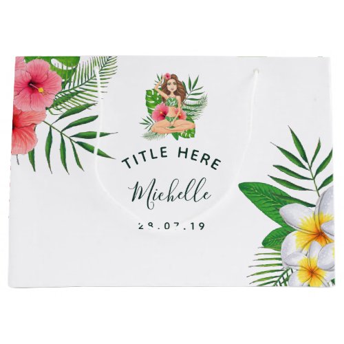 Tropical Aloha Luau Wedding Favor Large Gift Bag