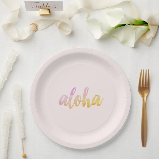 Tropical Aloha Paper Plates (Wedding)