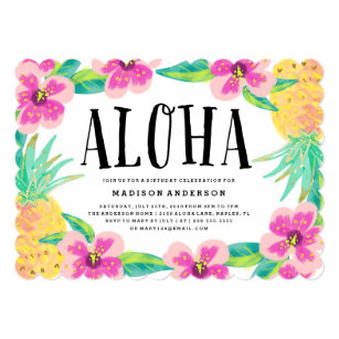 aloha party invitations zazzle