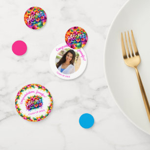 Tropical Aloha Photo Graduation Party Confetti