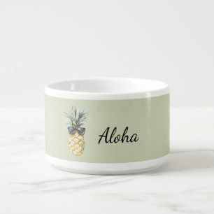Tropical Aloha Pineapple with Sunglasses Bowl