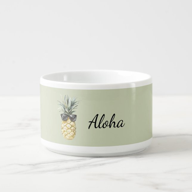 Tropical Aloha Pineapple with Sunglasses Bowl (Center)