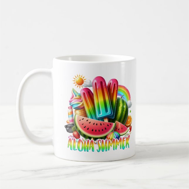 Tropical Aloha Summer , Summer Paradise Tee Coffee Mug (Left)