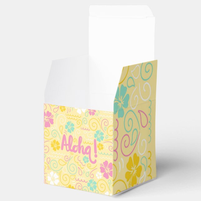 Tropical Aloha – Vibrant Summer Party Decor Favor Boxes (Opened)