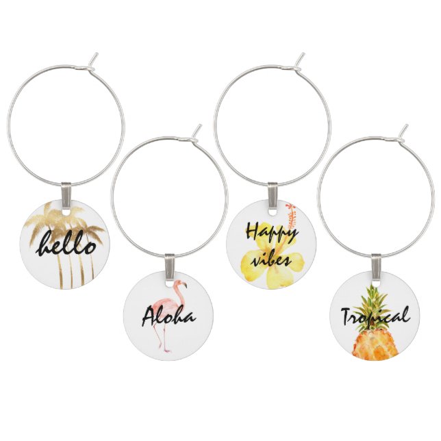 Tropical Aloha Wine Charm (Staggered)