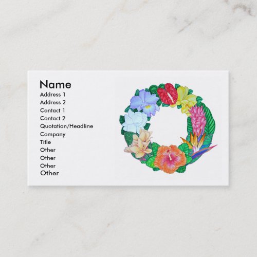Tropical Aloha Wreath Business Card Templates