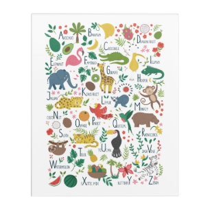 Tropical Alphabet for Children Acrylic Print