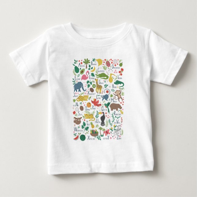 Tropical Alphabet for Children Baby T-Shirt (Front)