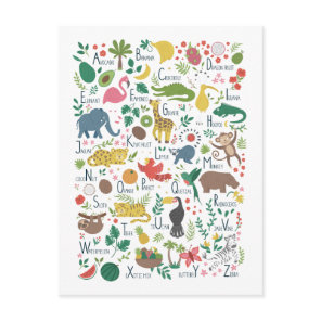 Tropical Alphabet for Children Postcard