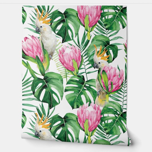 Tropical and Cockatoo's Wallpaper (Unrolling)