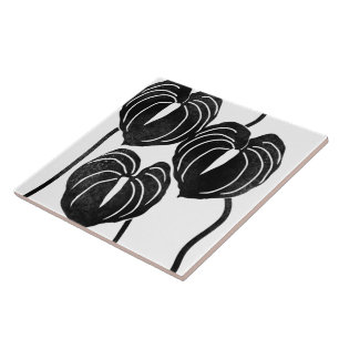 Tropical and Hawaiian anthurium Ceramic Tile
