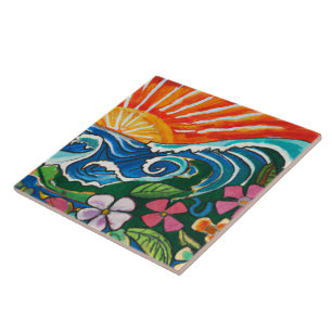 Tropical and Hawaiian art tile