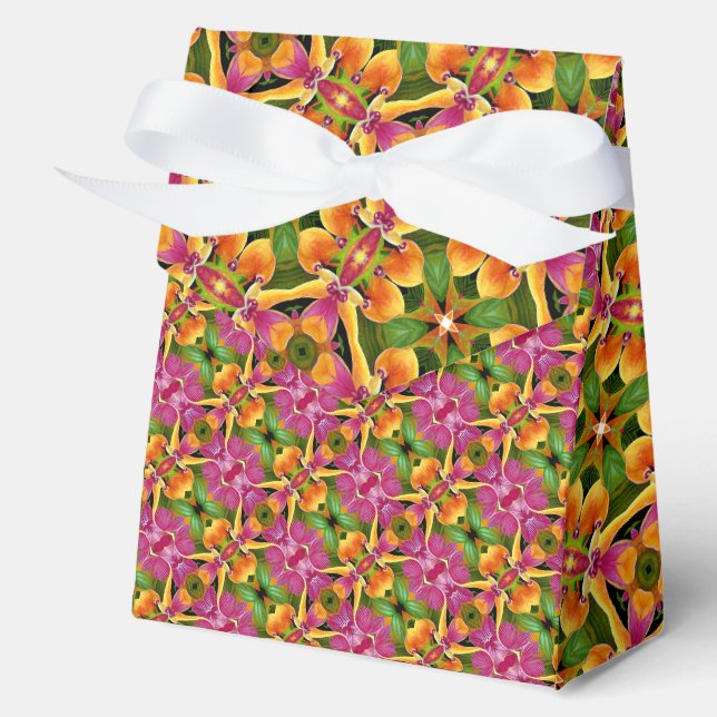 Tropical and Vibrant Aloha Hawaiian Favor Boxes (Front)