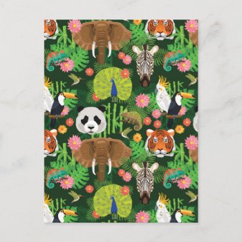 Tropical Animal Mix Postcard by tropicaldelight at Zazzle